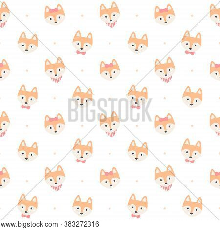 Cute Fox Seamless Background Repeating Pattern, Wallpaper Background, Cute Seamless Pattern Backgrou