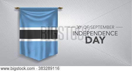 Botswana Independence Day Greeting Card, Banner, Vector Illustration