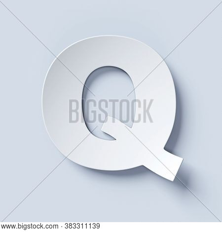 White Bent Paper Font Letter Q, Three Dimensional Object