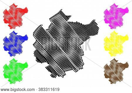 Aligarh City (republic Of India, Uttar Pradesh State) Map Vector Illustration, Scribble Sketch City 