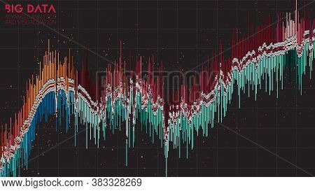 Big Data Bar Graph. Financial Data Visualization. Intricate Stock Threads Analysis. Business Analyti