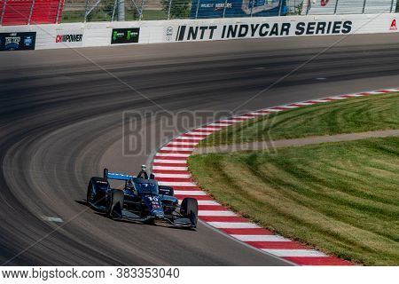 August 28, 2020 - Madison, Illinois, USA: FELIX ROSENQVIST (10) of Varnamo, Sweden practices for the Bommarito Automotive Group 500 at the World Wide Technology Raceway in Madison, Illinois.