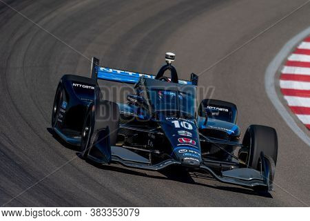 August 28, 2020 - Madison, Illinois, USA: FELIX ROSENQVIST (10) of Varnamo, Sweden practices for the Bommarito Automotive Group 500 at the World Wide Technology Raceway in Madison, Illinois.