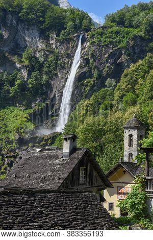 The Village Of Foroglio On Bavona Valley In Switzerland