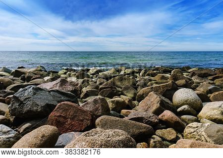 Huge Stones On The Seashore, The Wave Breaks On The Stones