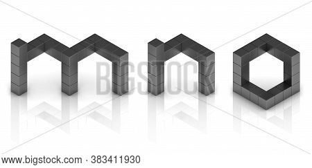 Cubical 3d Font Letters M N O