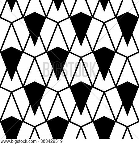 Seamless Pattern With Kites. Interlocking Polygons Tessellation Background. Image With Repeated Geom