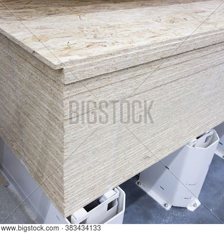 Stack Of Oriented Strand Board Texture Close-up