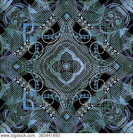 Lines Seamless Pattern. Ornamental Modern Vector Background. Tribal Ethnic Style Gepmetric Repeat Ba