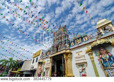 Georgetown, Penang/malaysia - Feb 14 2020: Sri Mahamariamman Temple At Lebuh Queen