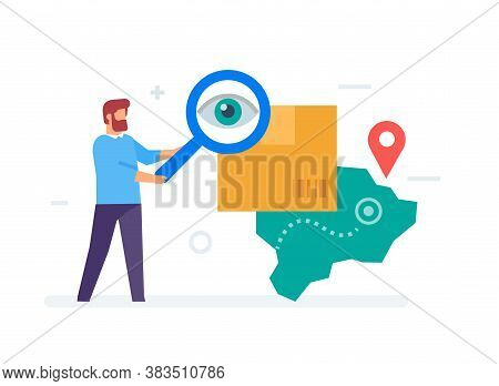 Online Tracking Of Goods. Smartphones Tablets User Interface Online Shopping. Flat Illustration Icon