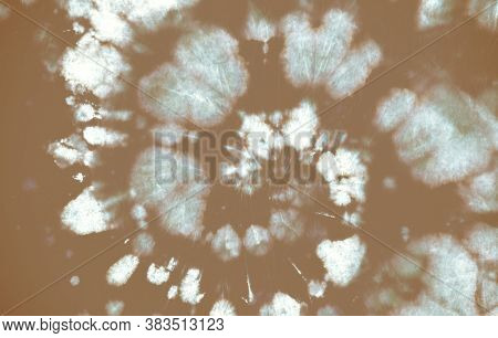Tie Dye Pattern. Blue Artistic Fabric. Grunge Psychedelic Kaleidoscope. Tye Dye Art Painting. Dyed W