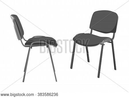 Two Typical Office Chairs. Vector Color Image.