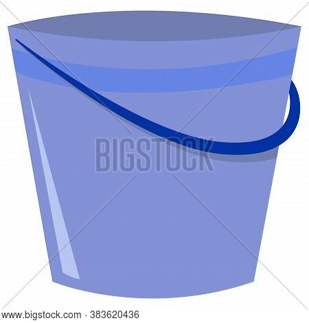 Blue Simple Bucket With Handle On Transparent Background