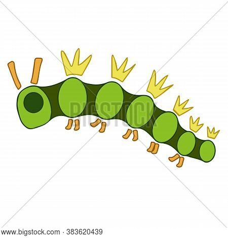 Green Caterpillar With Orange Legs And Antennae