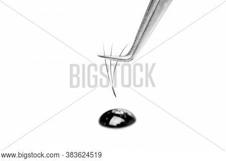 Set Eyelash Extension Tools White Isolated Background