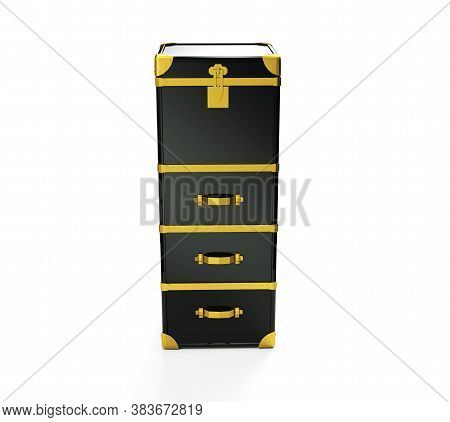 3d Render Colorful Suitcases Isrolated Briefcase, Vintage, Design, Carryall, Journey, Suitcase