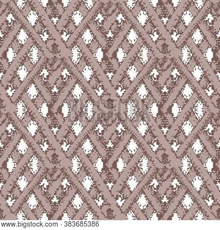 Vector Braid Effect Damask Weave Seamless Interlace Pattern Background. Woven Style Ribbon Plait Lat
