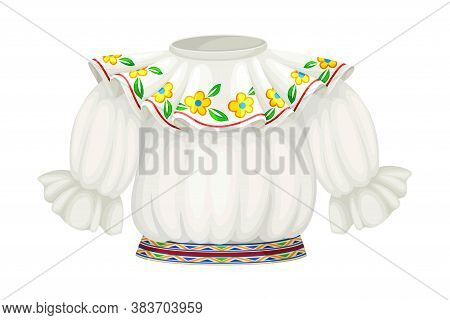 Ecuadorian Female Blouse With Ruffles As Traditional Fashion Vector Illustration