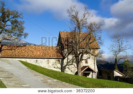 Gården af slottet i Balzers, Lichtenstein