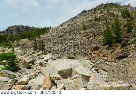 Mountain Scree Field Off Of East Fork Road In The Sawtooth National Frest, Idaho.