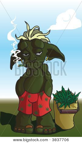 Demônio verde fumar maconha