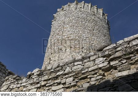Babice, Poland - October 6, 2018 : Lipowiec Castle, Ruins Of The 13th Century Krakow Bishops Castle 