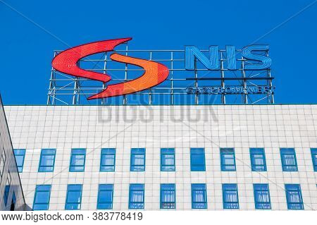 Novi Sad, Serbia - August 31, 2020: Nis Gazprom Neft Logo Sign On Their Headquarters In Novi Sad, Se