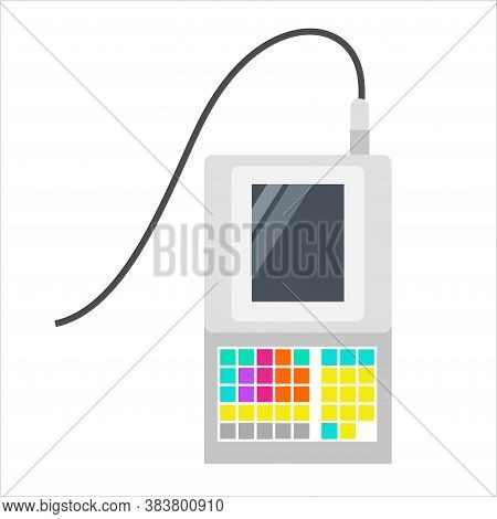 Device For Data Entry And Monitoring. Electronic Device With Buttons And Monitor. Vector Graphics On
