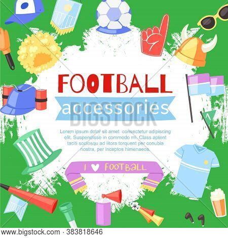 Football Background Paraphernalia Sport Bar, Flag Victory Championship Game, Fans Design, Cartoon St