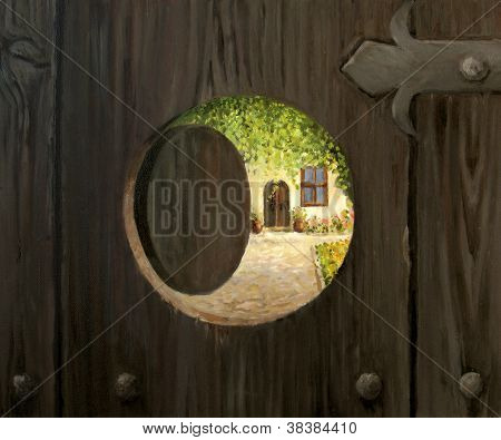 En la puerta
