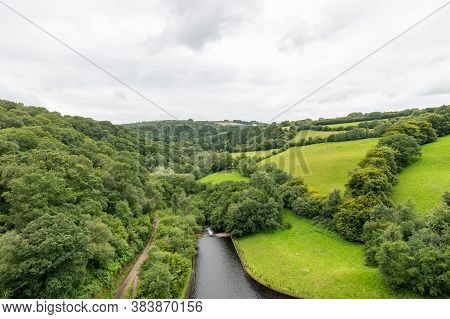 View From The Dam At Wimbleball Lake In Exmoor National Park