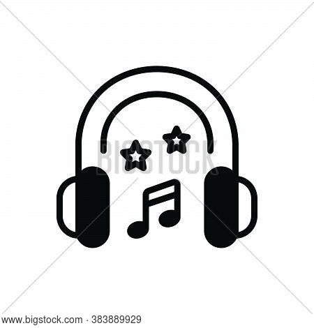 Black Solid Icon For Head-phones Head Phones Earphone Electronics Gadget Musically Concert Listening