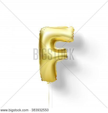 Golden Balloons Letters From Foil. Vector Elements