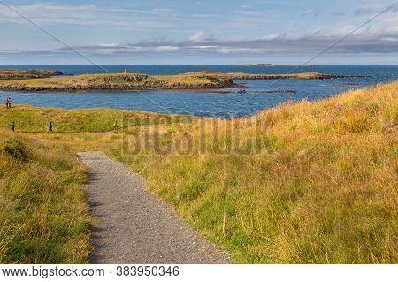 View Of The Hvammsfjordur Coast In Stykkisholmur, Small Town In Western Iceland.