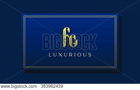 Vintage Royal Initial Letter Fc Logo. This Logo Incorporate With Luxurious Typeface In The Creative 