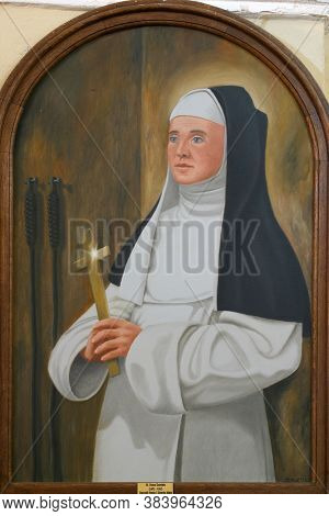 STEFANJE, CROATIA - OCTOBER 01, 2011: Blessed Osanna of Cattaro altarpiece in the church of St. Stephen the Protomartyr in Stefanje, Croatia