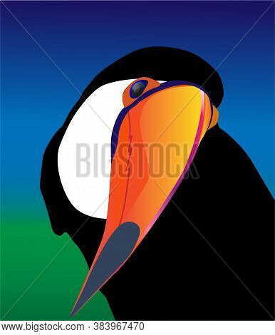 Seamless exotic brazil toucan bird background pattern in vector