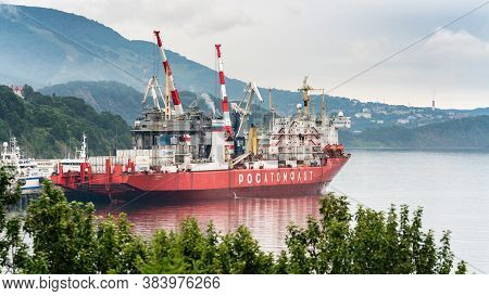 Russian Cargo Container Ship Nuclear-powered Icebreaker Sevmorput Corporation Fsue Atomflot Or Rosat