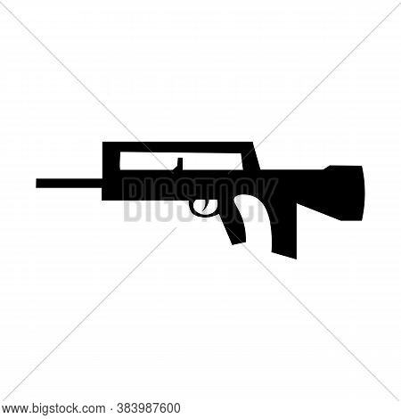 Machine Sign Black Icon Ak 47. Vector Illustration Eps 10