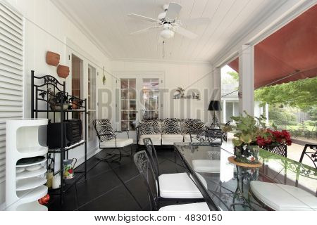 Porch in luxury home