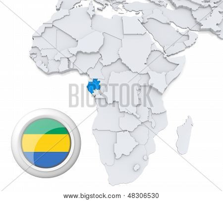 Gabon Afrika harita üzerinde
