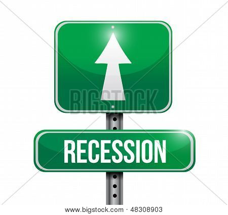 Recession Road Sign Illustration Design