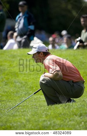  LOCH LOMOND, SZKOCJA - 10 LIPIEC 2009; Loch Lomond Szkocji; Retief Goosen (RSA) w s