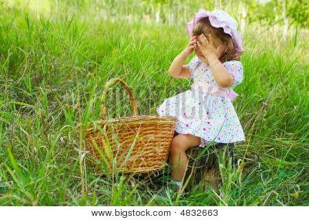 Girl Playing Peekaboo