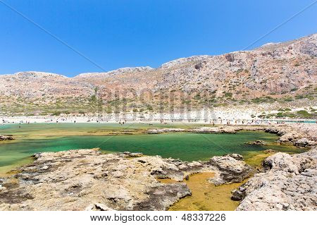 Balos Beach. Udsigt fra Gramvousa ø, Kreta i Greece.magical turkis farvande, laguner, strande