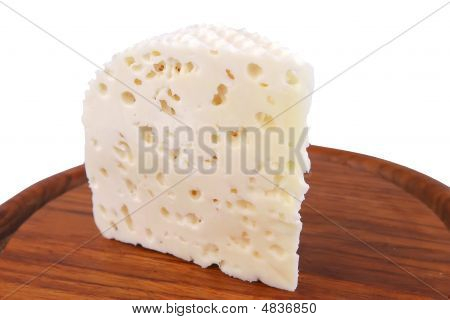 Vue de face de fromage chèvre blanche