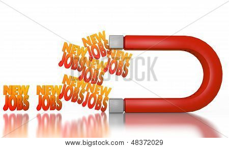 New Jobs Icon Attracted By An Magnet