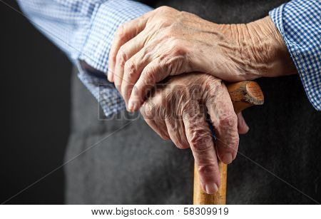 Closeup of senior woman's hands