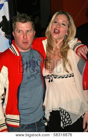 Nick Swardson and Christina Applegate at the premiere of 